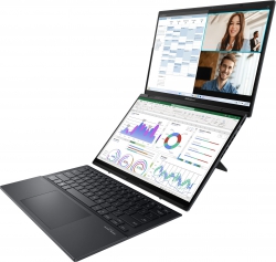 Ноутбук ASUS Zenbook DUO UX8406CA-QL049W 14" FHD OLED, Intel Ultra 7 255H, 32GB, F1TB, UMA, Win11, Сірий 90NB14X1-M001S0