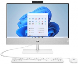 Комп'ютер персональний моноблок HP Pavilion 23,8" FHD IPS AG, Intel i5-13400T, 16GB, F512GB, NVD3050-4, WiFi, кл+м, DOS, білий 95Z19EA