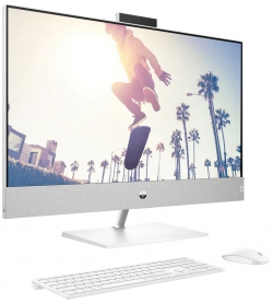 Комп'ютер персональний моноблок HP Pavilion 27" FHD IPS AG, Intel i5-13400T, 16GB, F512GB, UMA, WiFi, кл+м, DOS, білий 9D3Q8EA