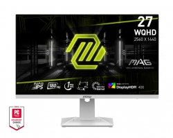 Монітор MSI 27" MAG 274QRFW 2xHDMI, DP, Audio, IPS, 2560x1440, 180Hz, 1ms, sRGB 123%, FreeSync, Pivot, HDR400, білий 9S6-3CC29H-246