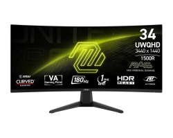 Монитор MSI 34" MAG 346CQ 2xHDMI, DP, Audio, VA, 3440x1440, 21:9, 180Hz, 1ms, sRGB 100%, CURVED, AdaptiveSync 9S6-3DD71M-001