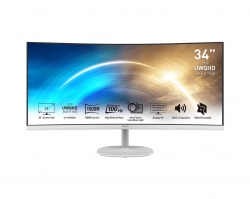 Монітор MSI 34" PRO MP341CQW 2xHDMI, DP, MM, VA, 3440x1440, 21:9, 100Hz, 4ms, sRGB 116%, CURVED, FreeSync 9S6-3PB2CT-007
