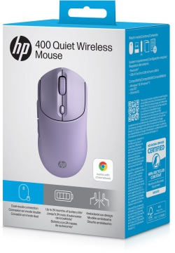 Мышь HP 400 Quiet, WL/BT, фиолетовый AZ7B7AA