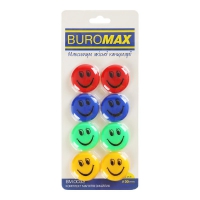 Комплект магнитов СМАЙЛИК ЦВЕТНЫЙ, 8 шт *30 мм Buromax BM.0032