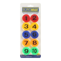 Комплект магнитов ЦИФРЫ, 10шт *30 мм Buromax BM.0034