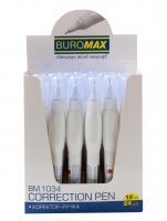 Корректор-ручка 12 мл, спиртовая основа, металлический наконечник Buromax BM.1034