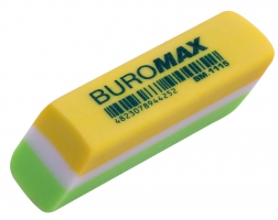 Гумка 1115, прямокутна,53x16x12 мм, м'який пластик, асорті кольорів Buromax BM.1115