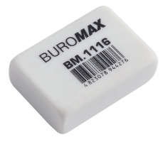 Гумка 1116, S (26x18x8 мм), прямокутна, біла Buromax BM.1116