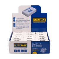 Гумка 1117, M (32х22х8мм), прямокутна, біла Buromax BM.1117