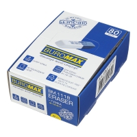 Гумка подвійна з абразивною частиною S, 41x14x8 мм, синт.каучук, біло-сіра Buromax BM.1118