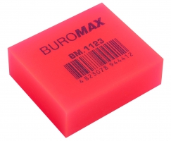 Гумка NEON, прямокутна, 40x35x14 мм, м'який пластик, асорті кольорів Buromax BM.1123