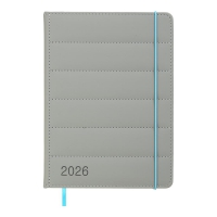 Щоденник датований 2026 AURA, A5, сірий, штучна шкіра/поролон Buromax BM.21100-09