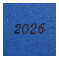 Дневник датированный 2026 PRESTIGE, A5, синий, штуч.кожа Buromax BM.21147-02