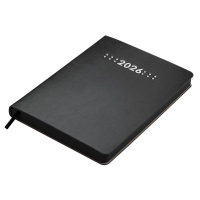 Дневник датированный 2026 MEMORY, A5, серый, штуч.кожа Buromax BM.21151-09