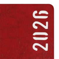 Щоденник датований 2026 MIND, A5, червоний, штуч.шкіра Buromax BM.21152-05