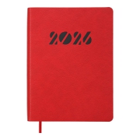 Щоденник датований 2026 INVISIBLE, A5, червоний, штуч.шкіра Buromax BM.21154-05