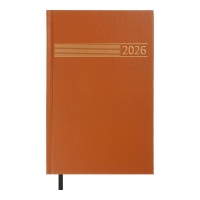 Дневник датированный 2026 TIME, A5, коричневый, бумвинил Buromax BM.21168-25