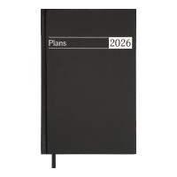 Дневник датированный 2026 URBAN, A5, черный, бумвинил Buromax BM.21169-01