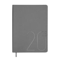Щоденник датований 2026 STEEL, A5, срібло, штуч. шкіра Buromax BM.2127-24