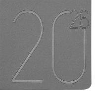 Щоденник датований 2026 STEEL, A5, срібло, штуч. шкіра Buromax BM.2127-24