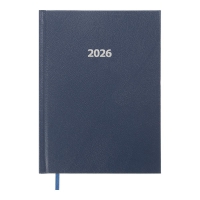 Щоденник датований 2026 STRONG, A5, темно-синій, штуч. шкіра Buromax BM.2129-03