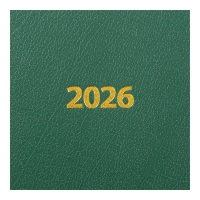 Щоденник датований 2026 STRONG, A5, зелений, штуч. шкіра Buromax BM.2129-04