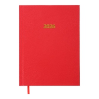 Дневник датированный 2026 STRONG, A5, красный, штуч. кожа Buromax BM.2129-05