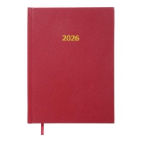 Дневник датированный 2026 STRONG, A5, темно-красный, штуч. кожа Buromax BM.2129-13