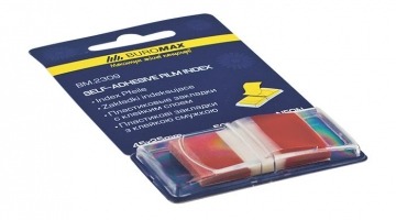 Закладки з клейким шаром POP-UP NEON, пласт., 45x25мм, 50 арк., червоний Buromax