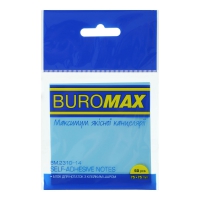 Блок пластиковий для нотаток з клейким шаром 75x75мм, 50арк., блакитний Buromax BM.2310-14