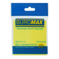 Блок для нотаток 76х76мм, 100арк., декор неон (4 кольор. х 25 арк.) Buromax BM.2312-97