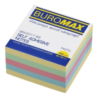 Блок для нотаток з клейким шаром 75х75 мм, 450 аркушів, пастель Buromax BM.2317-99
