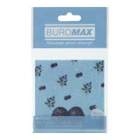 Блок пластиковий для нотаток з клейким шаром BLUEBERRY ARABESKI, 75x75мм, 50 арк., прозорий, блискучий, кобальтовий Buromax BM.2325-54