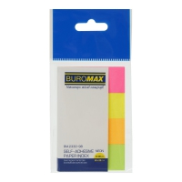 Закладки паперові 50x20мм, 4х30арк., асорті. неон Buromax BM.2330-98