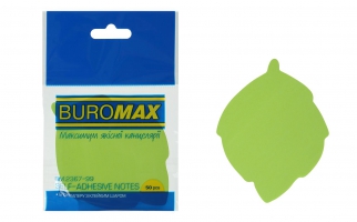 Блок для заметок "Листья", 50 арк., ассорти, Buromax неон BM.2367-99