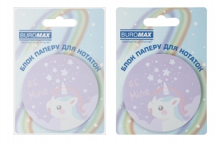 Блок для нотаток MAGIC UNICORN, з кл.шаром, діам. 70 мм, 30 арк Buromax BM.2381-73