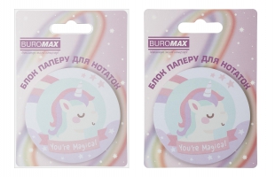 Блок для нотаток MAGIC UNICORN, з кл.шаром, діам. 70 мм, 30 арк Buromax BM.2381-73