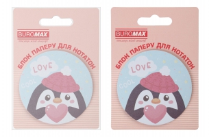 Блок для нотаток PENGUIN, з кл.шаром, діам. 70 мм, 30 арк Buromax BM.2381-74