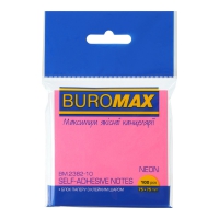 Блок для нотаток NEON, 75х75мм, 100арк., рожевий Buromax BM.2382-10