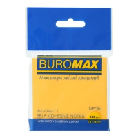 Блок для заметок NEON, 75х75мм, 100арк., оранжевый Buromax BM.2382-11