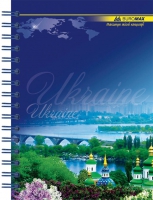 Книга для нотаток А6, 96 арк., пружина, кліт., тв. лам. палітурка Buromax BM.2422