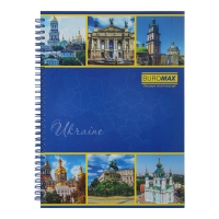 Зошит для нотаток MY COUNTRY, А4, 96 арк., клітинка, тверда обкладинка з ламінацією Buromax BM.2432