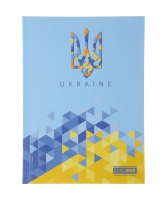 Блокнот UKRAINE, А5, 96 арк., клітинка, тверда картонна обкладинка, блакитна Buromax BM.24511101-14