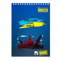 Блокнот на пружині зверху PATRIOT "DREAMS COME TRUE", А5, 48арк., клітинка, картонна обкладинка Buromax BM.24545106