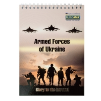 Блокнот на пружине сверху PATRIOT "ARMED FORCES", А5, 48л., клетка, картонная обложка Buromax BM.24545112