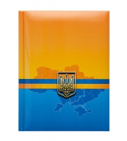 Блокнот UKRAINE, А-5, 80л., клет., твер. обл., глян. лам. с поролоном, синий Buromax BM.24582101-02