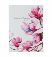 Блокнот FLOWERS LANGUAGE, А6, 64 арк., клітинка, тверда обкладинка, мат. ламінація+лак, рожева Buromax BM.24614101-10