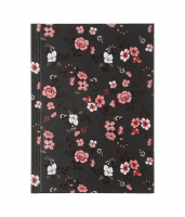 Блокнот FLORA, А6, 64 л., клетка, твердая обложка, мат. ламинация+лак, черный Buromax BM.24614102-01