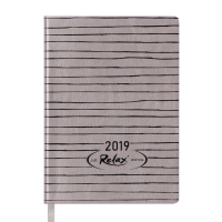 Ежедневник датованый 2019 RELAX, A6, 336 стр., золото Buromax