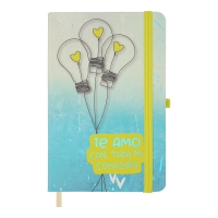 Книжка записна IDEA, на гумці, 136х207мм, 96 арк., кліт., офсет крем., тв.лам.обкл., блакитна Buromax BM.255104-14